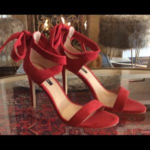 Ava & Aiden Red Sandals Heels